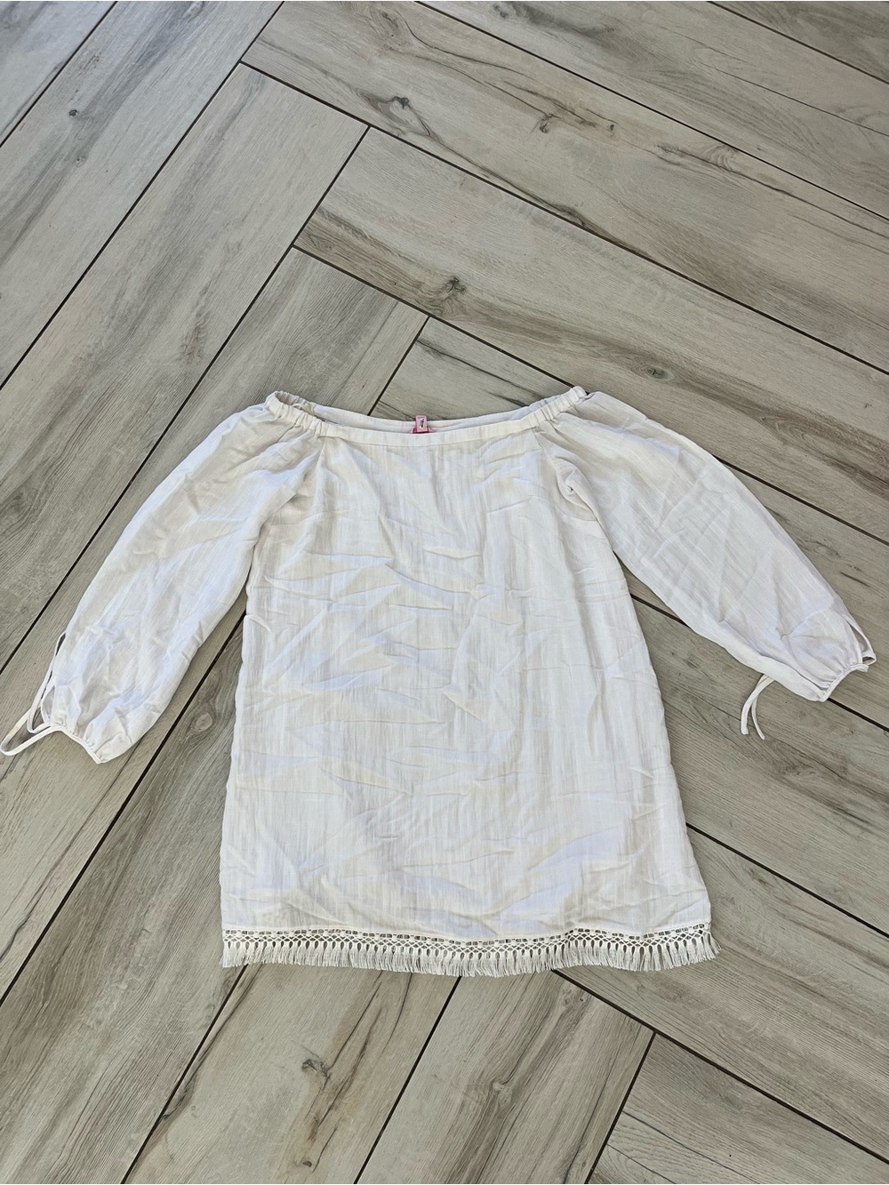 Lilly Pulitzer White Off-Shoulder Mini Dress with Crochet Hem